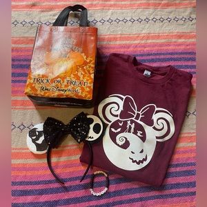 ❕SET❕Disney Nightmare Before Christmas Shirt, Ears & Bracelet